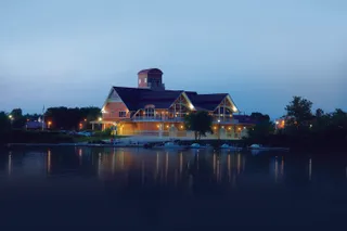 Boathouse at dusk
