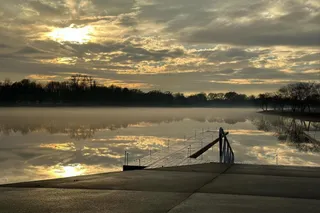 On the dock outside the Camden County Boathouse